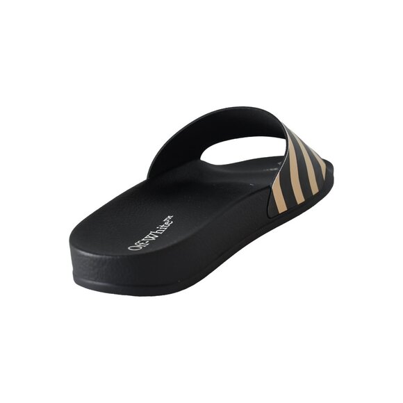 Off-White Diag Striped Slides Black Beige main image 8